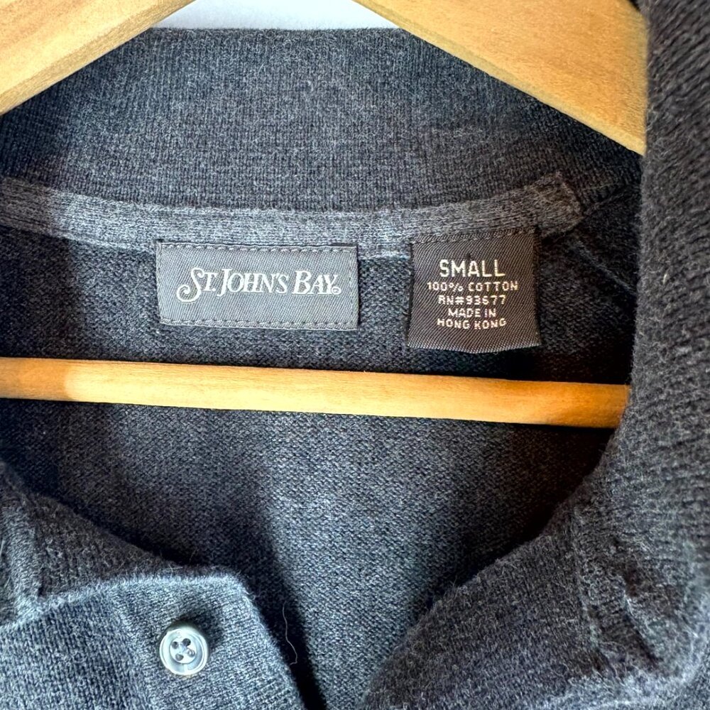 St John's Bay Charcoal Collared Knit Pullover - Picture 3 of 5